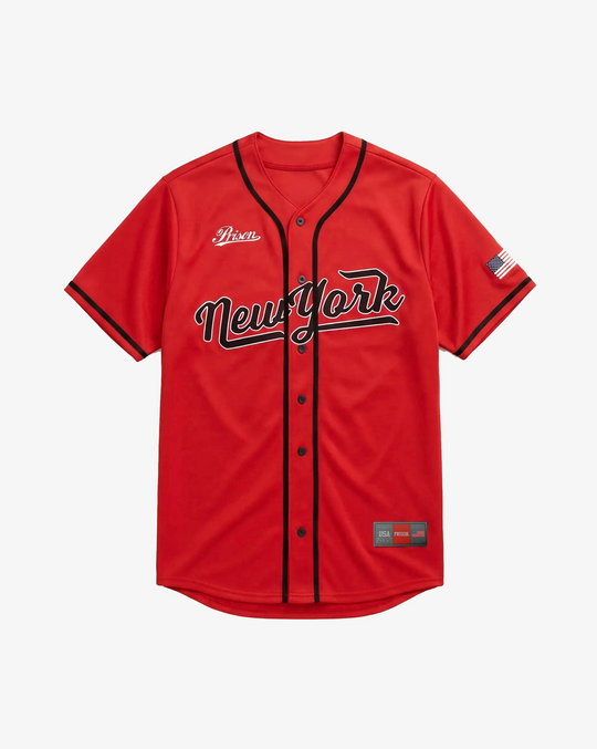 Camisa de Baseball Jersey New York Vermelha