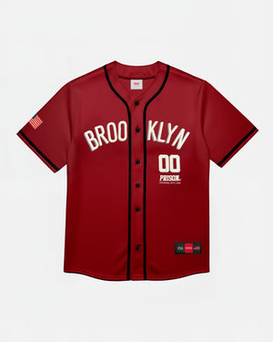 Camisa baseball Brooklyn vinho - Prison®Camisa de Baseball