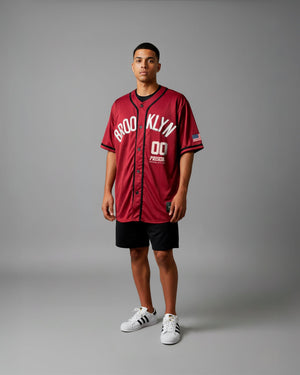 Camisa baseball Brooklyn vinho - Prison®Camisa de Baseball