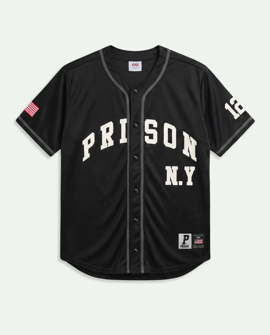 Camisa de Baseball Oversized PRISON® NY 128 Preta