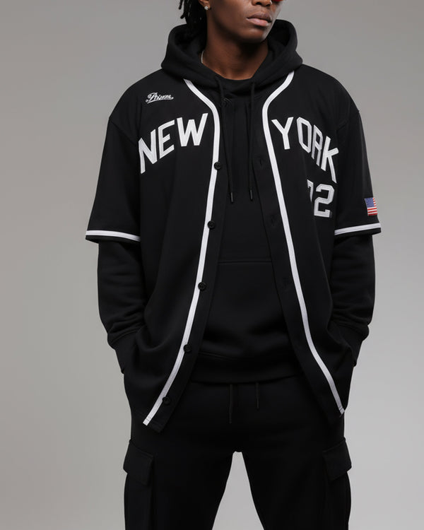 Camisa de Baseball Jersey New york Preta