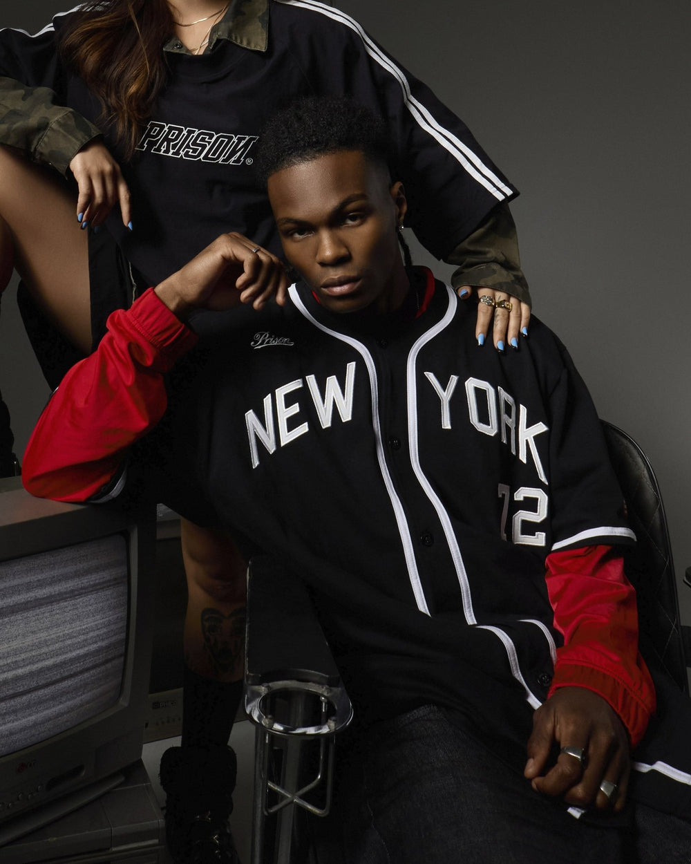 Camisa de Baseball Jersey New york Preta