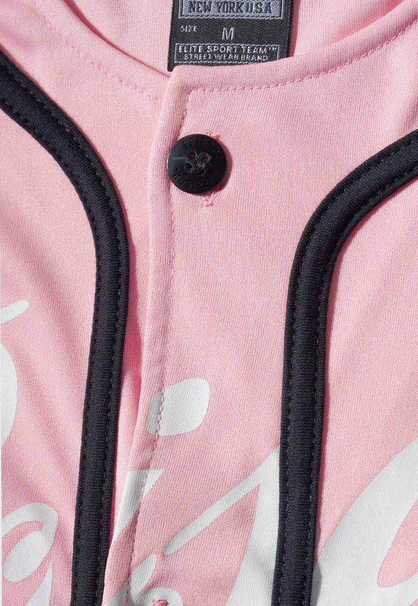 Camisa de Baseball NYC 00 Rosa