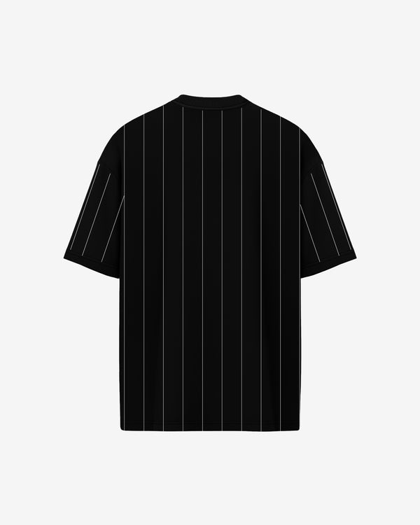 Camiseta listrada oversized preta