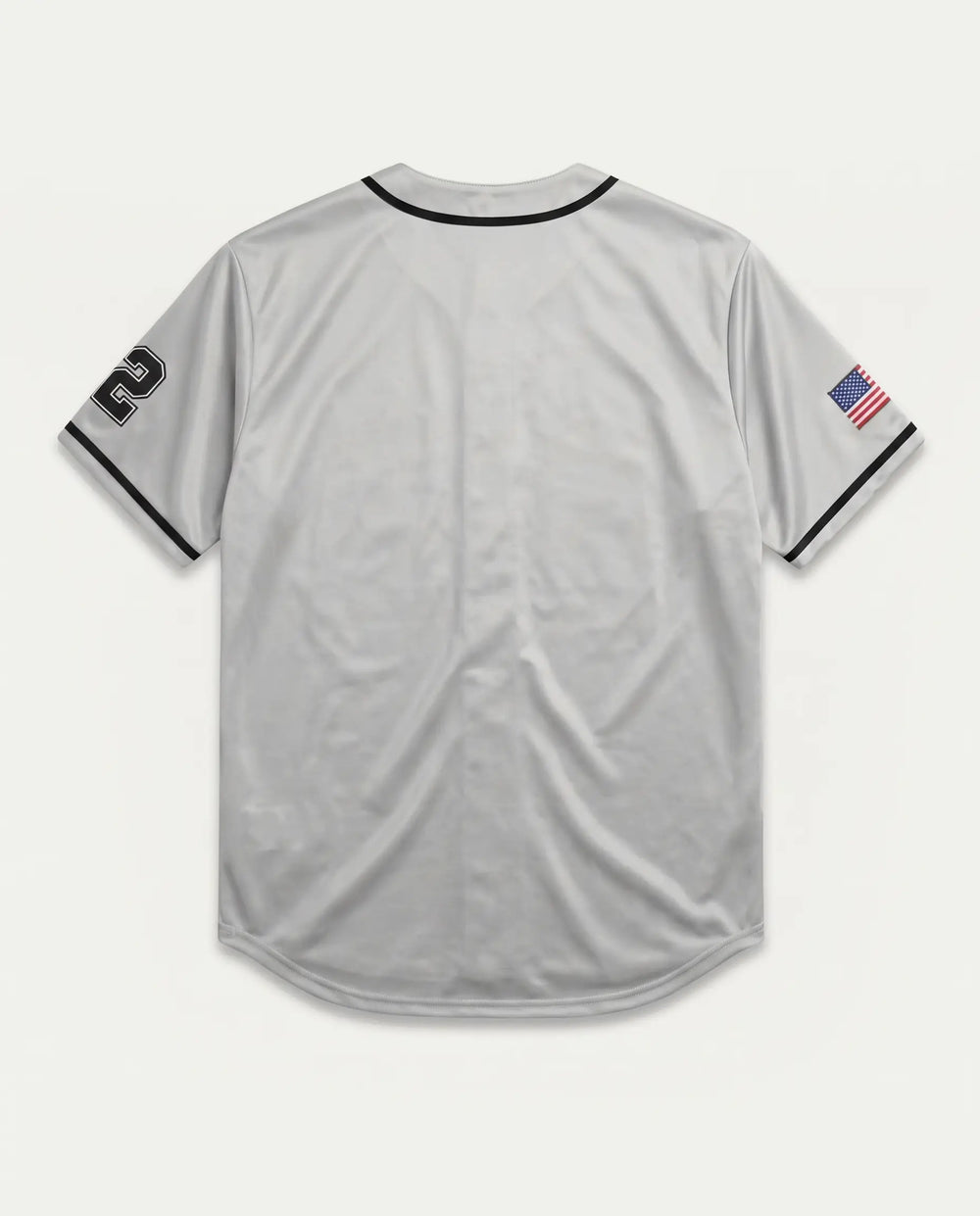 Camisa baseball masculina cinza Prison em detalhe do caimento
