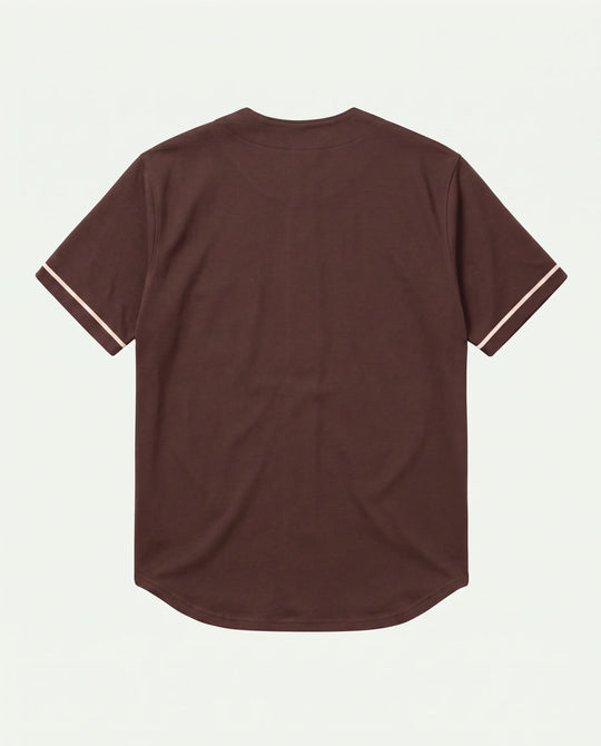 Camisa baseball masculina marrom New York Prison vista de frente