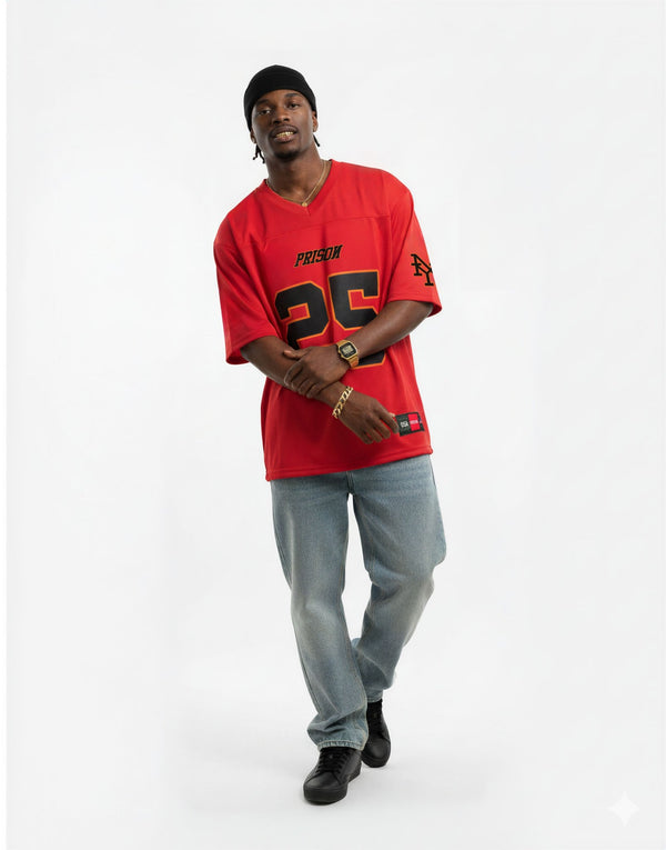 Camiseta futebol americano NY vermelha - Prison®Camiseta futebol americano