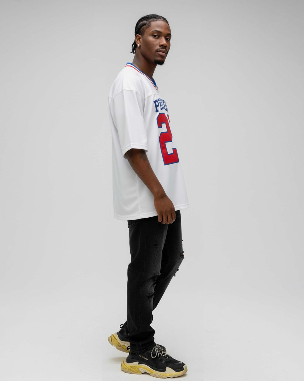 Camiseta futebol americano oversized branca