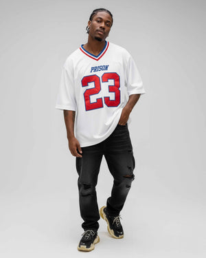 Camiseta futebol americano oversized branca - Prison®Camiseta futebol americano