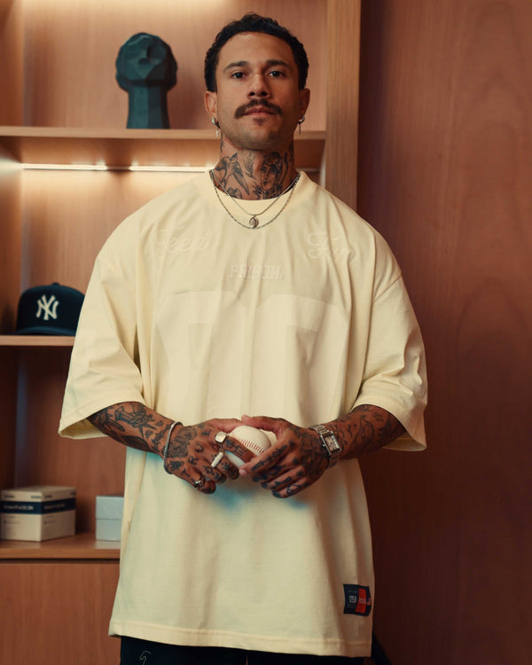 Camiseta Jersey Oversized PRISON® Feed the Fam amarelo - Prison®Camiseta oversized