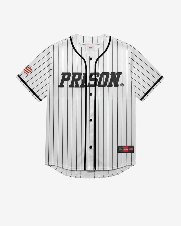 Camisa de Baseball Listrada Tech Branca