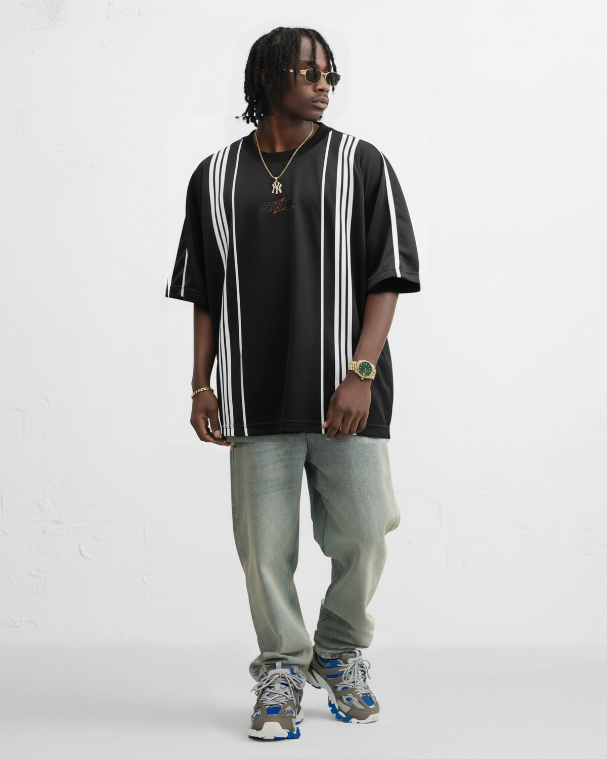 Camiseta listrada masculina preta - Prison®Camiseta