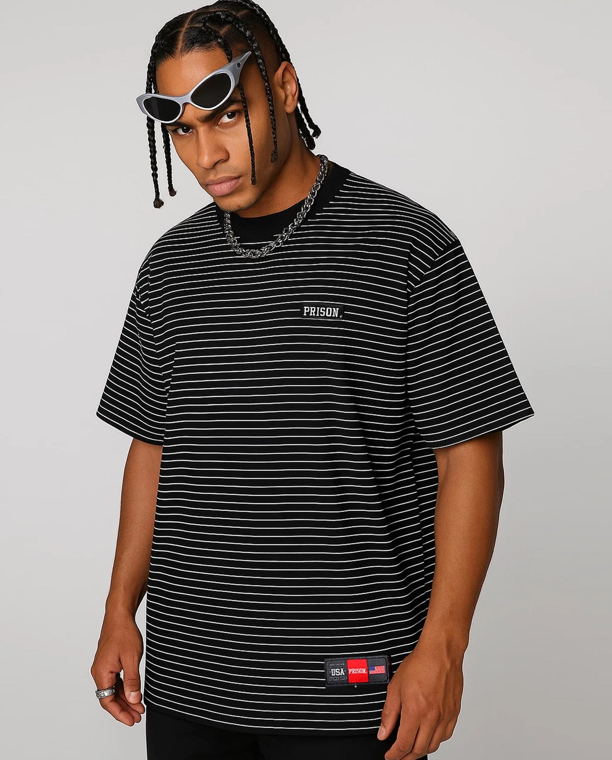 Black Striped Oversized T-Shirt