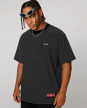 Black Striped Oversized T-Shirt