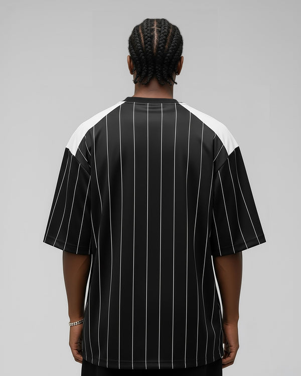 Camiseta listrada oversized preta - Prison®Camiseta