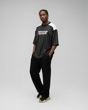 Camiseta listrada oversized preta