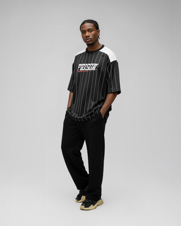 Camiseta listrada oversized preta