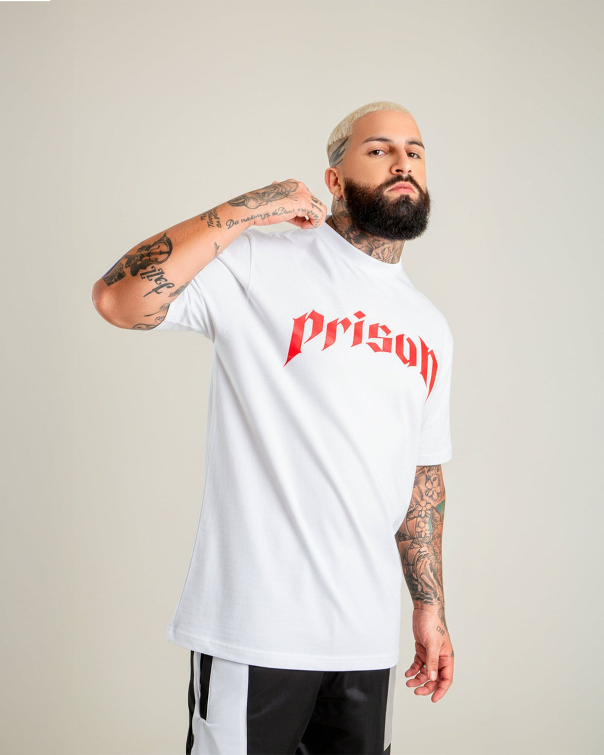 Camiseta Logo Phantom Red Branca - Prison®Camiseta