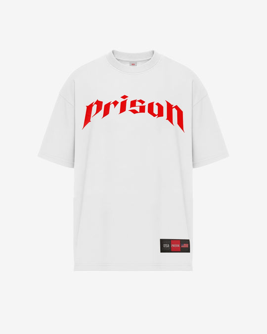 Camiseta Logo Phantom Red Branca - Prison®Camiseta