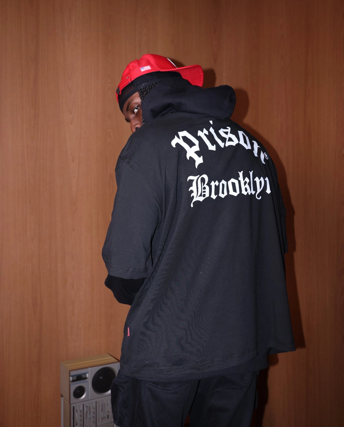 Camiseta Oversized Brooklyn Back Print Preta