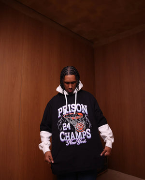 Camiseta Oversized Basquete 24 Champs Preta
