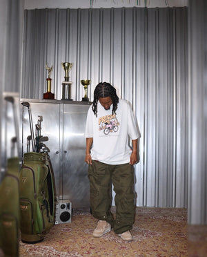 Camiseta Oversized NYC Bike Vintage Off-White