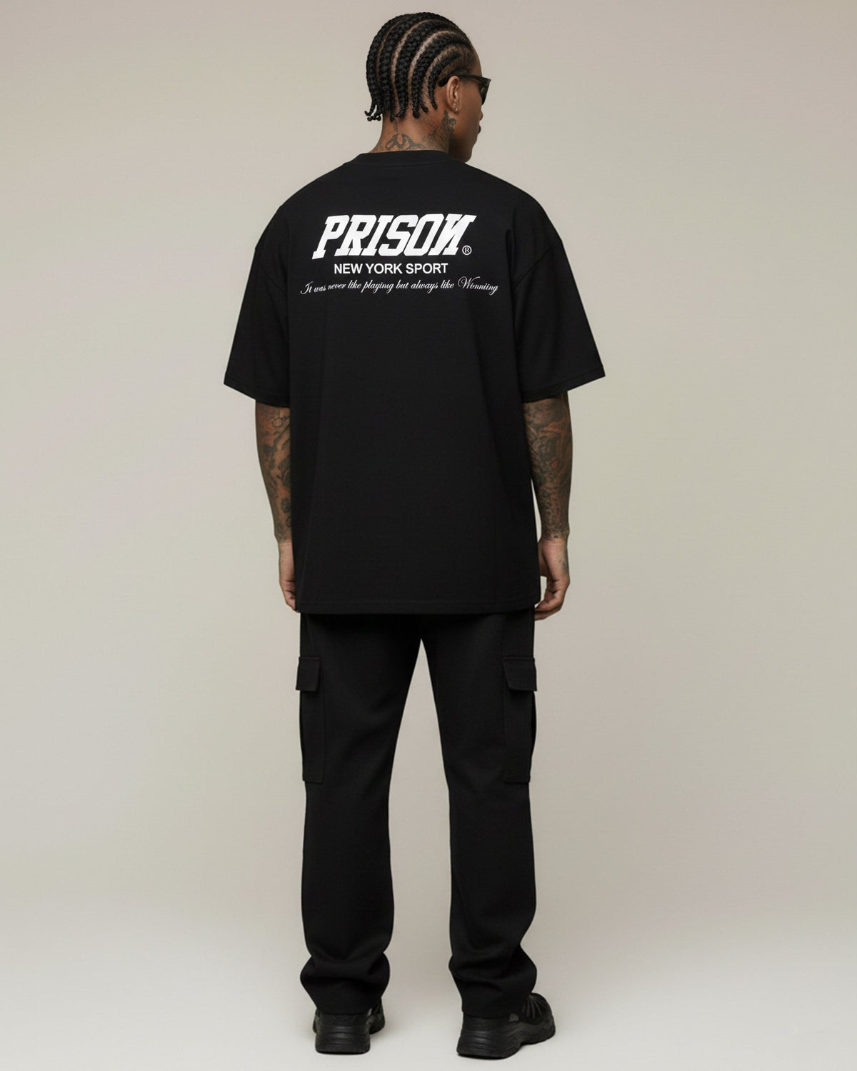 Camiseta oversized box essentials preta - Prison®Camiseta