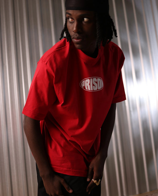 Camiseta Oversized Oval Mark Vermelha