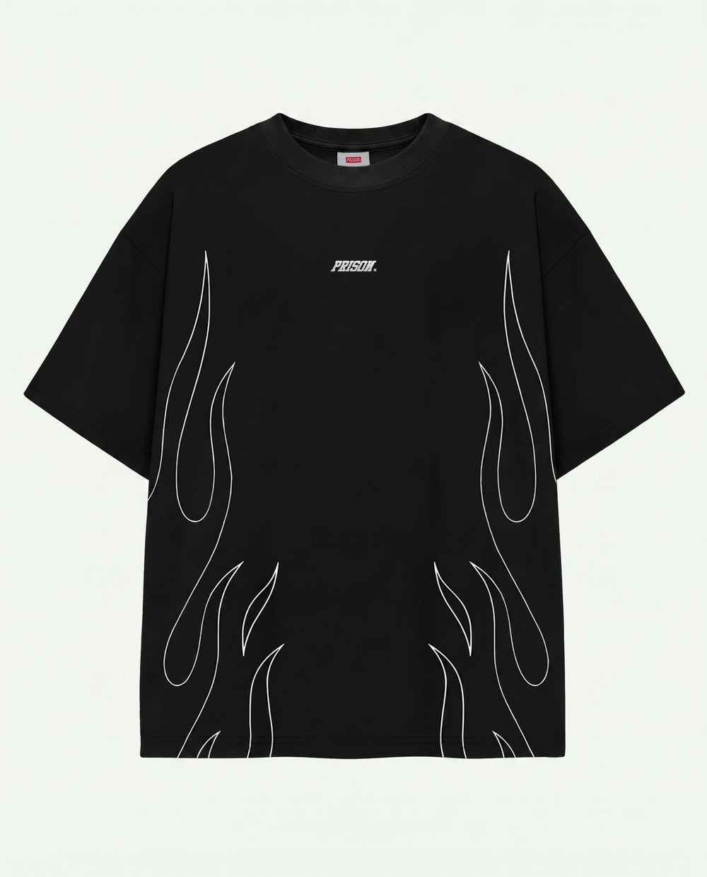 Camiseta Oversized Flame Prison X - Frente modelo