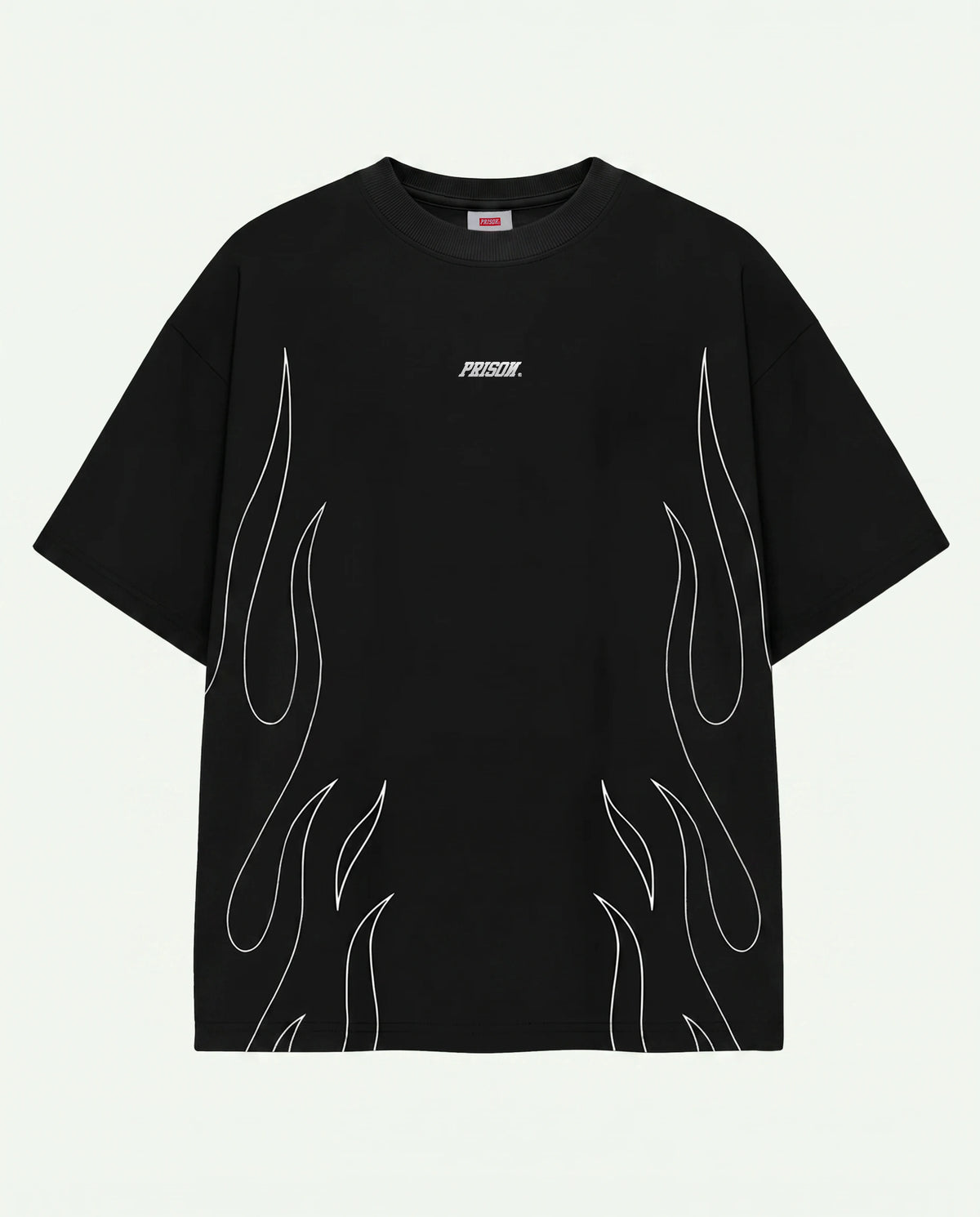 Camiseta Oversized Flame Prison X - Frente modelo