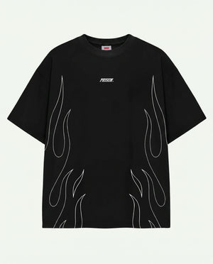 Camiseta Oversized Flame Prison X - Frente modelo