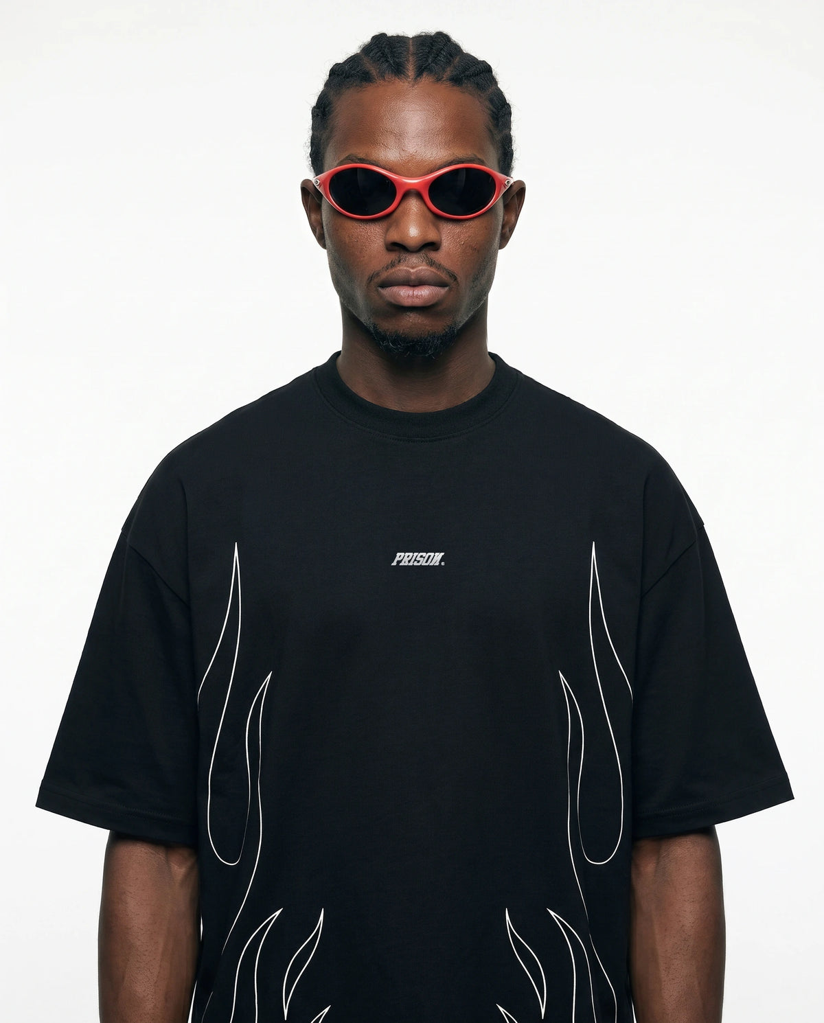 Camiseta Oversized Flame Prison X - Frente flat