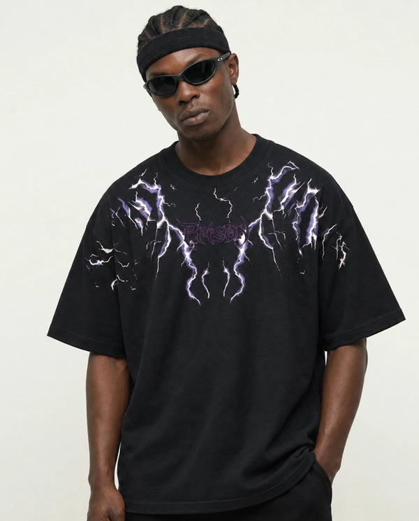 Camiseta Oversized Lightning Preta