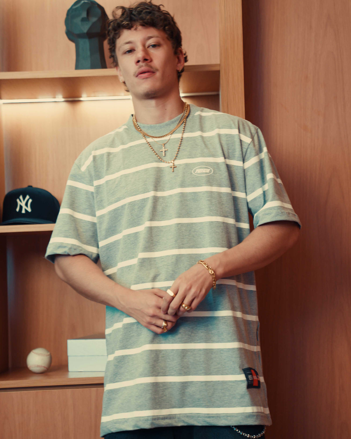 Camiseta listrada streetwear Grey lines