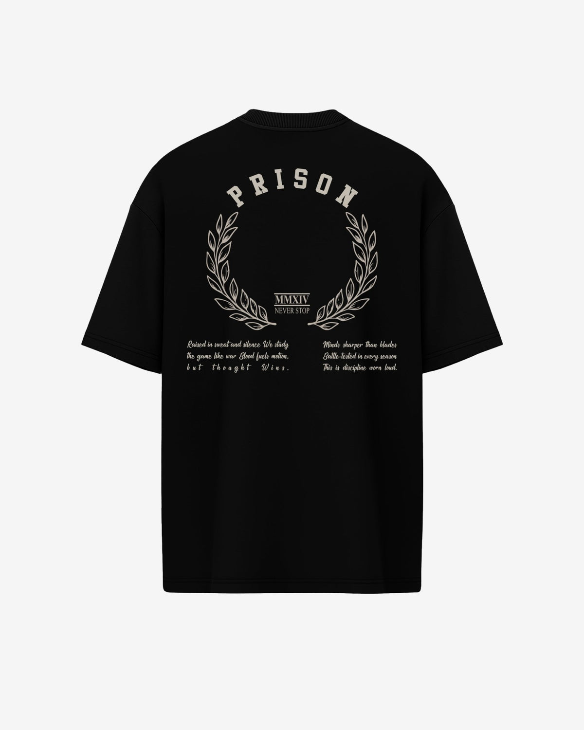 Camiseta oversized never stop preta - Prison®Camiseta