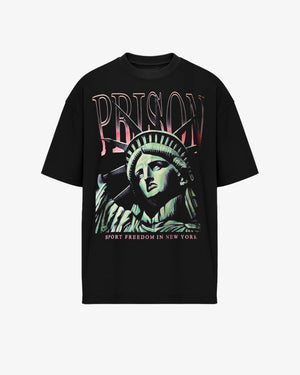 Camiseta Oversized Retrato da Liberdade Preta