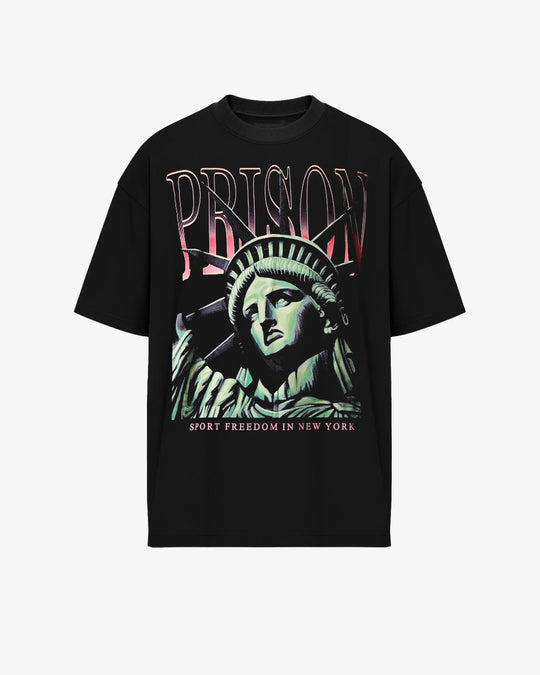 Camiseta Oversized Retrato da Liberdade Preta
