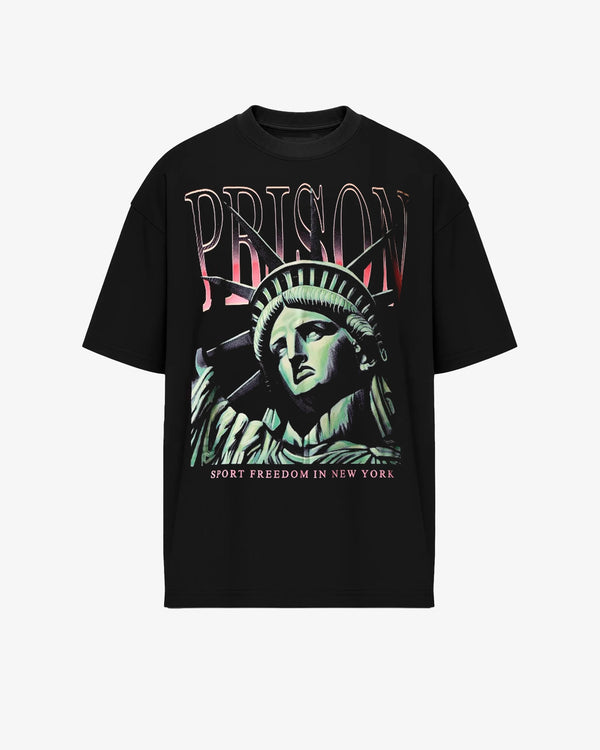 Camiseta Oversized Retrato da Liberdade Preta