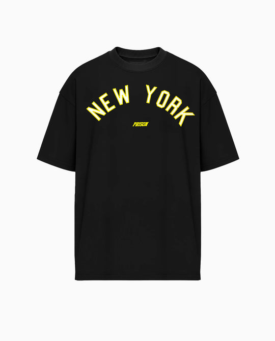 Camiseta Oversized New York Varsity Preta