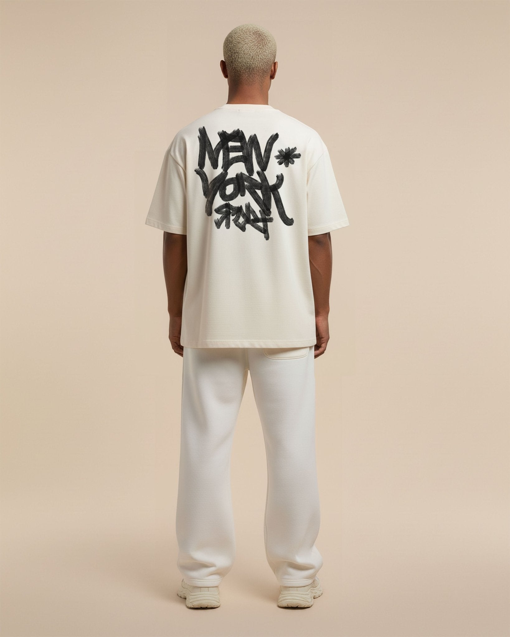 Camiseta oversized new york off white