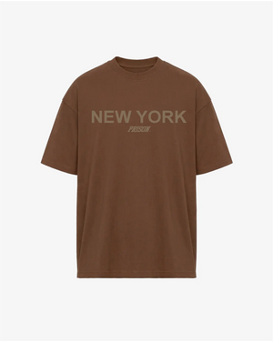 Camiseta Oversized New York Prison Brown