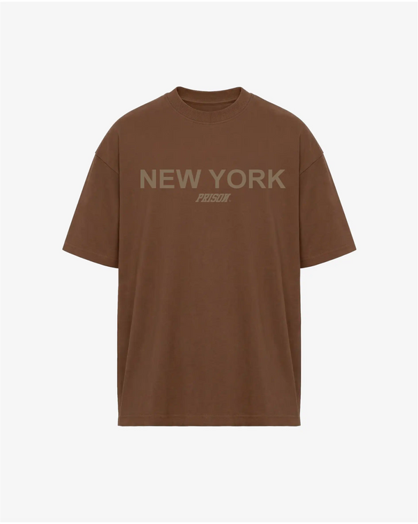 Camiseta Oversized New York Prison Brown