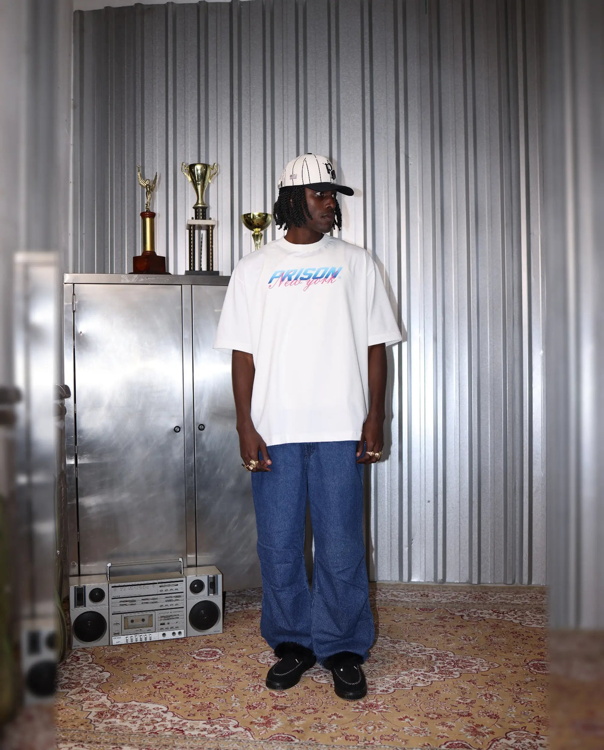 Camiseta Oversized New York Logo Off-White