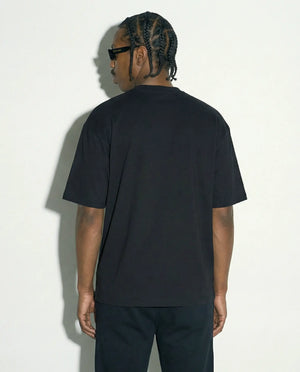 Camiseta oversized NY Kickoff Football preta PRISON® vista das costas