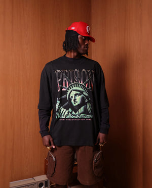 Camiseta Oversized Retrato da Liberdade Preta