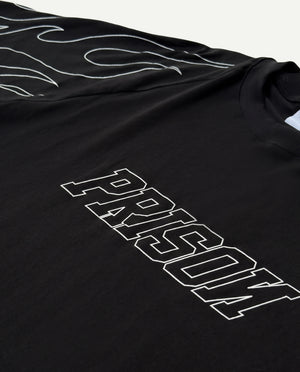 Camiseta Oversized Raglan Flame Club Preta
