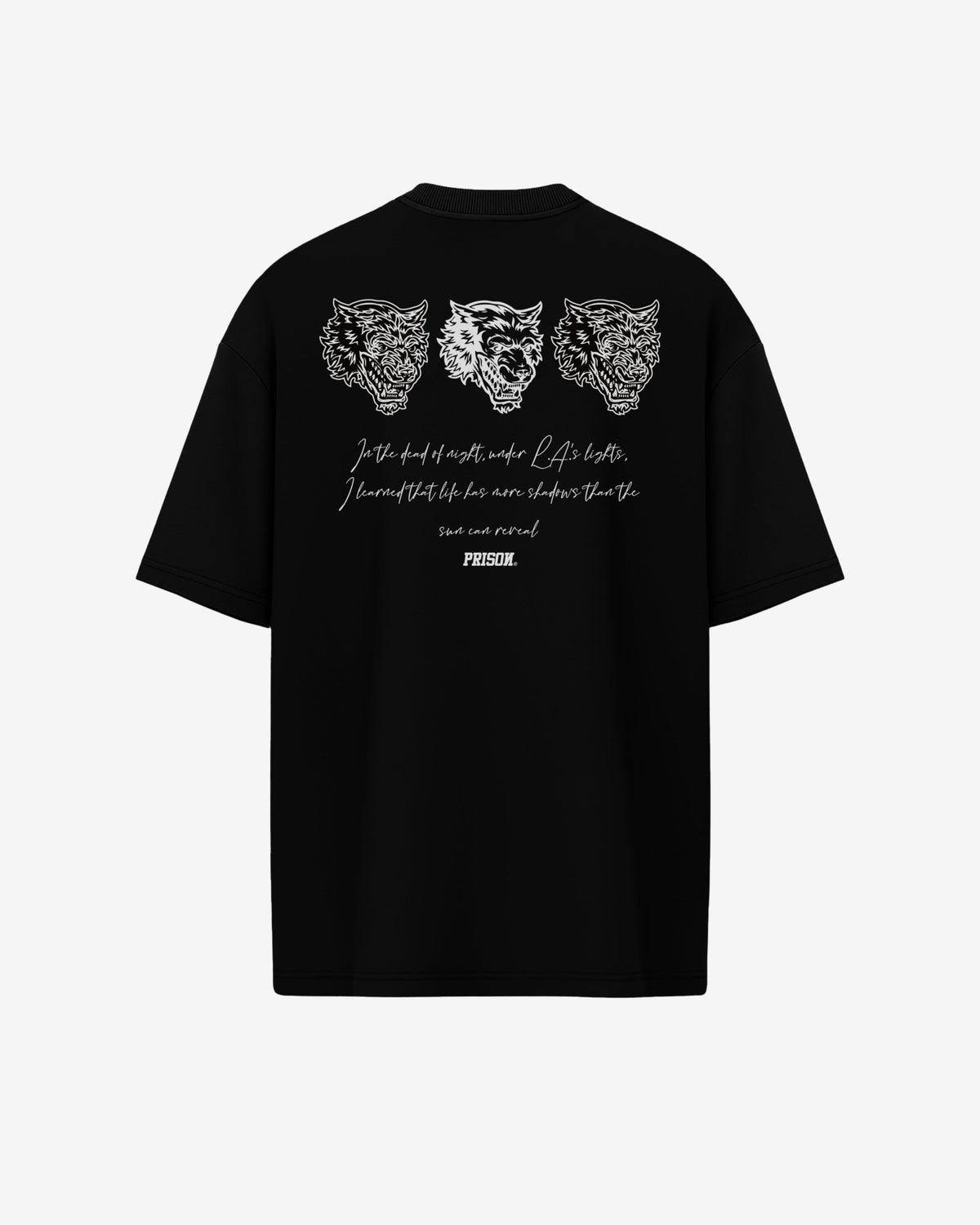 Camiseta oversized wolfs preta - Prison®Camiseta