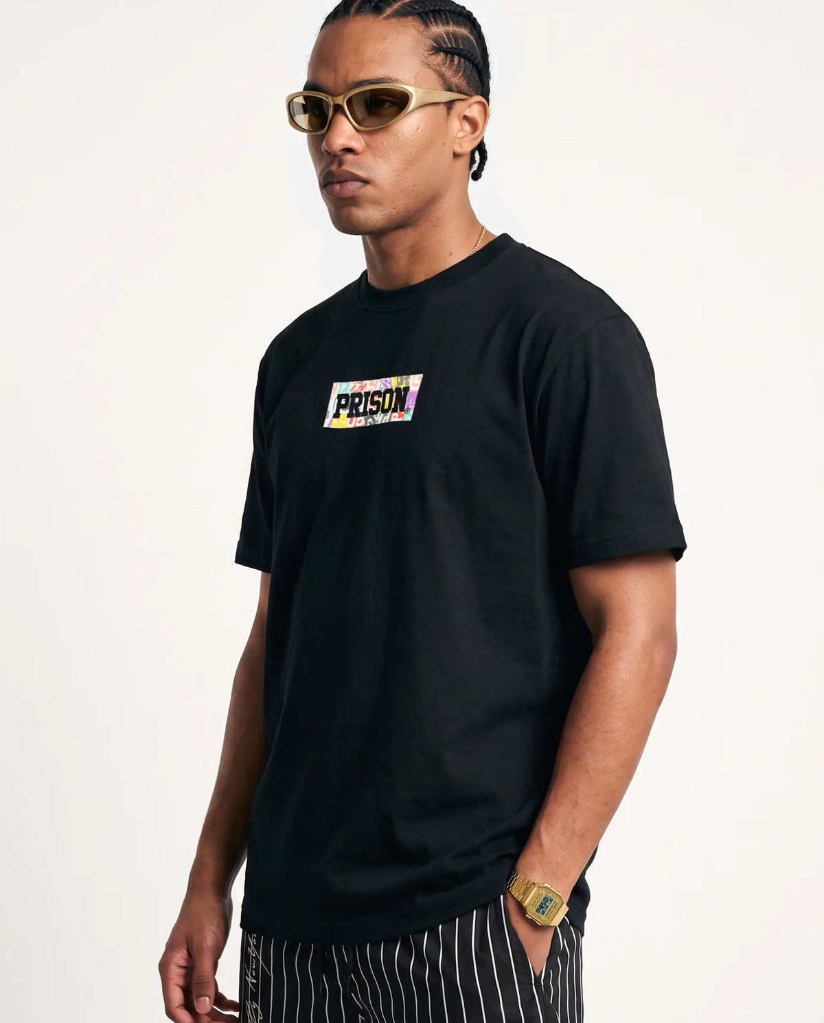 Camiseta Streetwear RGB Sticker Preta