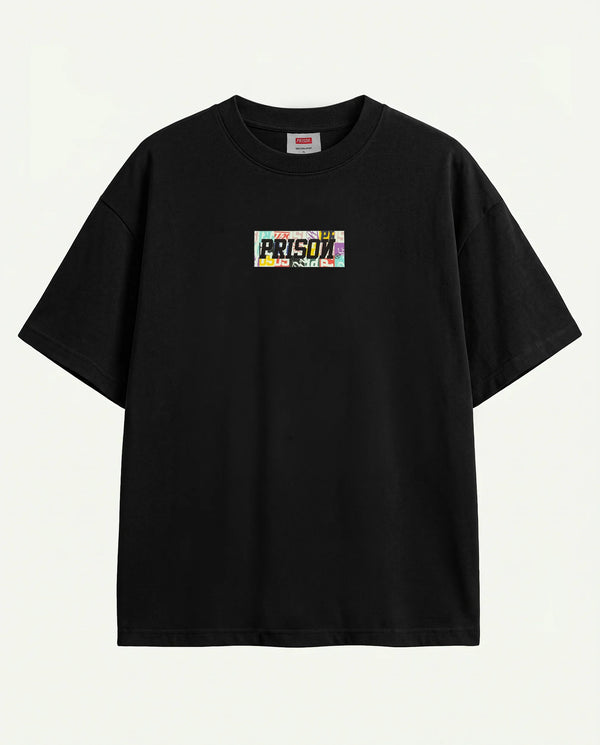 Camiseta Streetwear RGB Sticker Preta
