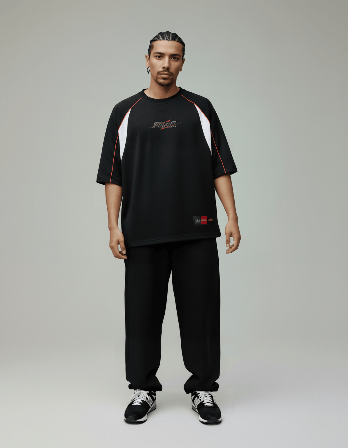 Camiseta raglan 3/4 over 93 preta - Prison®Camiseta